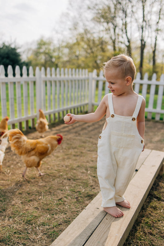Heirloom Cream Oversized Overalls