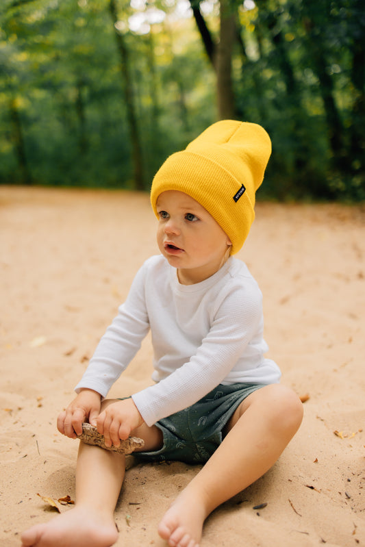 Barefoot- Mustard Beanie